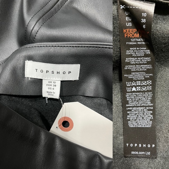 Topshop Black Faux Leather Midi Skirt, 6 - Picture 11 of 11